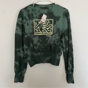 Brand New Keith Haring Crewneck, green, size medium
